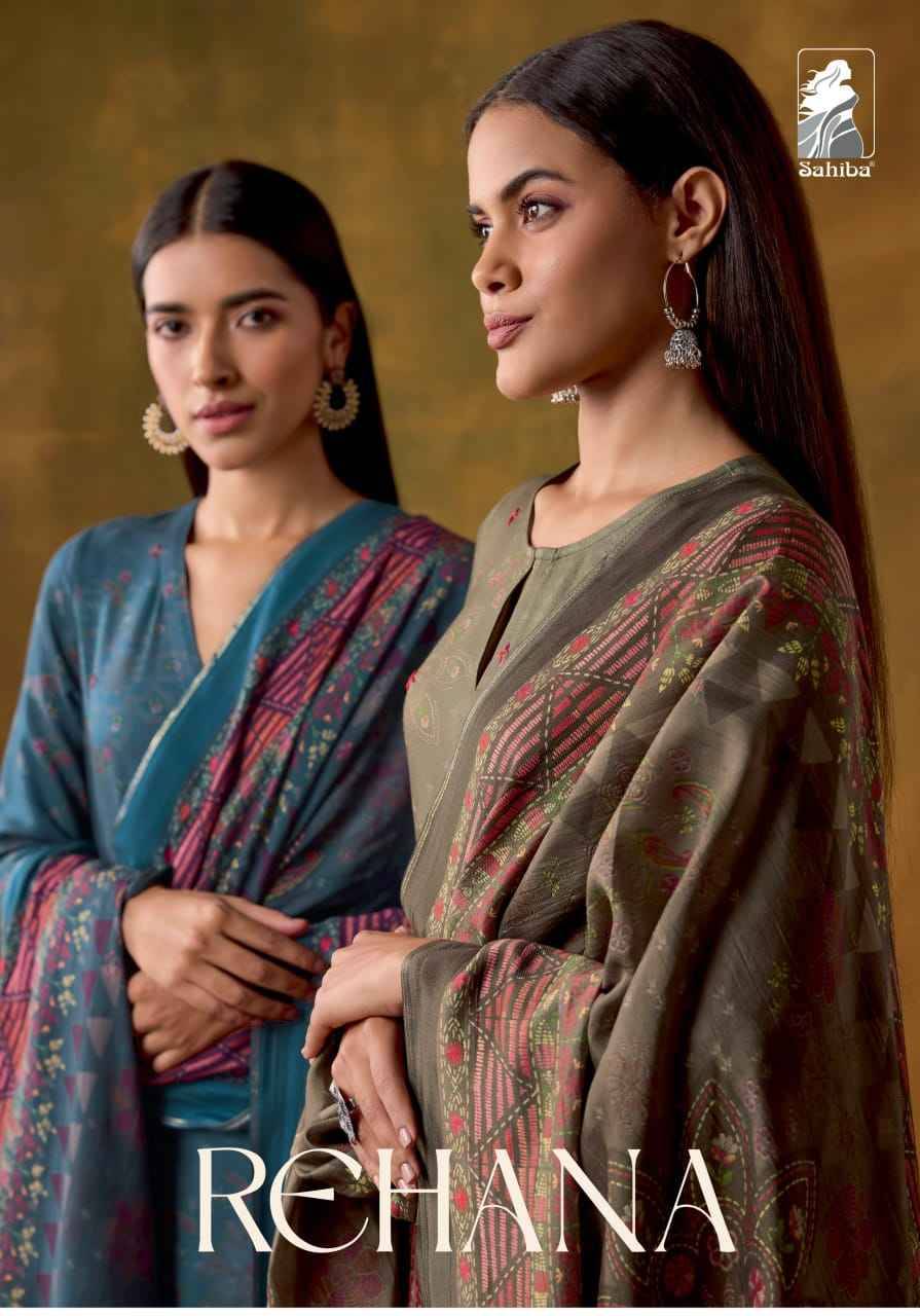 Rehana By Sahiba Fabrics Beautiful Festive Suits Colorful Stylish Fancy Casual Wear & Ethnic Wear Staple Twill Dresses At Wholesale Price