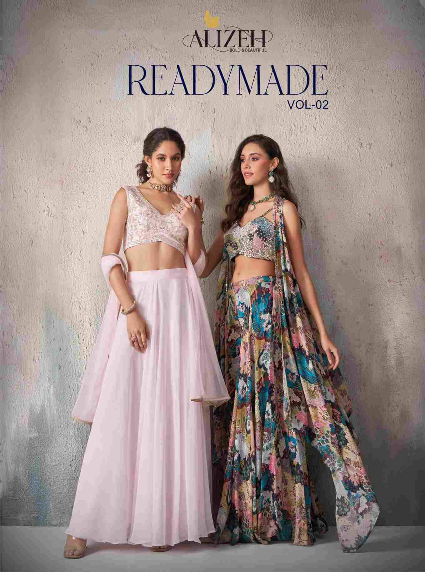 Readymade Vol-2 By Alizeh 5010 To 5011 Series Indian Traditional Wear Collection Beautiful Stylish Fancy Colorful Party Wear & Occasional Wear Georgette/Chinnon Sarees At Wholesale Price