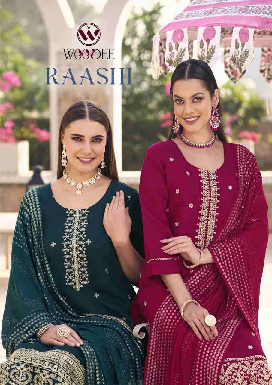 Raashi By Woodee 1001 To 1006 Series Beautiful Festive Suits Colorful Stylish Fancy Casual Wear & Ethnic Wear Viscose Silk Dresses At Wholesale Price