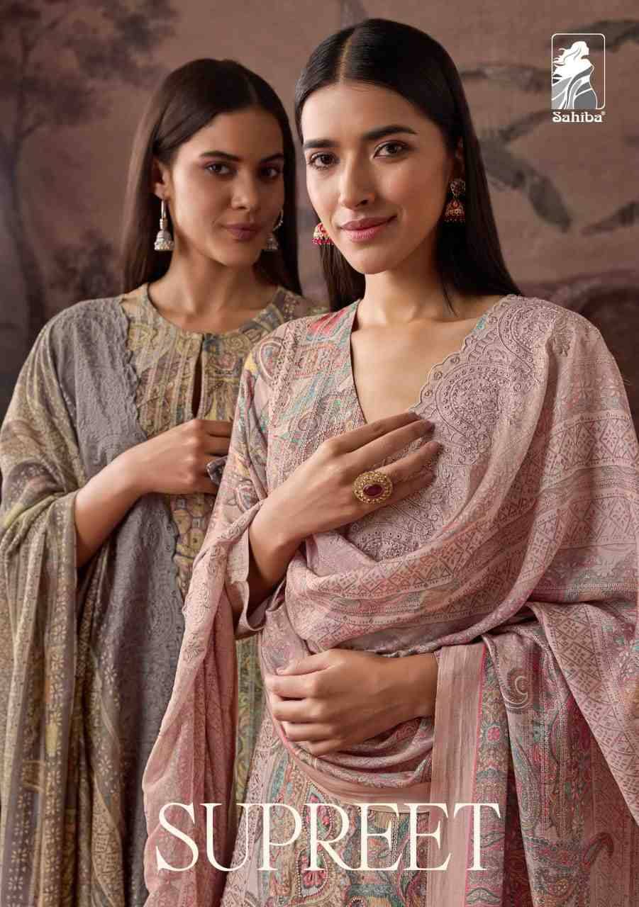 Supreet By Sahiba Fabrics Beautiful Festive Suits Colorful Stylish Fancy Casual Wear & Ethnic Wear Staple Twill Dresses At Wholesale Price