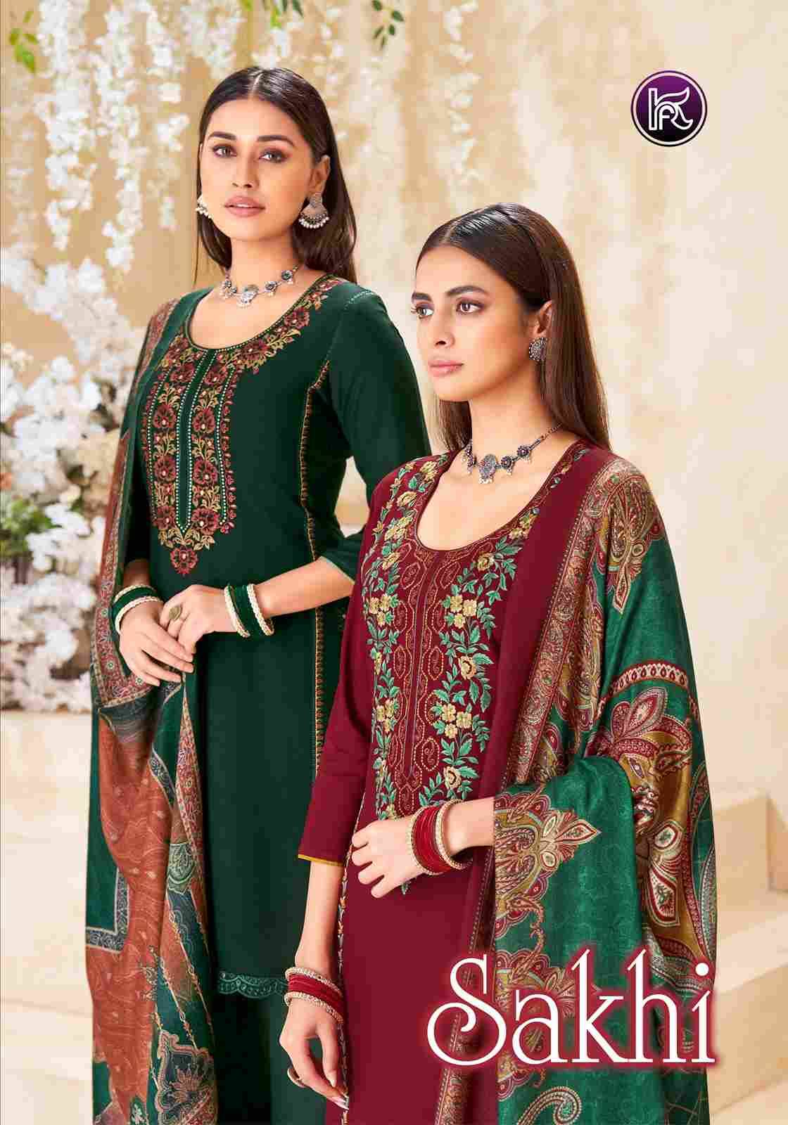 Sakhi By Kala Fashion 70001 To 70006 Series Festive Suits Beautiful Fancy Colorful Stylish Party Wear & Occasional Wear Pure Viscose Pashmina Print With Work Dresses At Wholesale Price