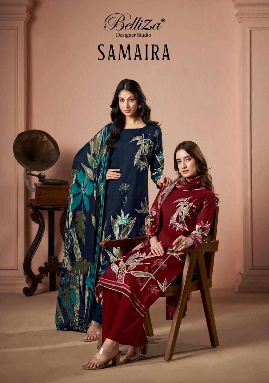 Samaira By Belliza 985-001 To 985-006 Series Beautiful Festive Suits Stylish Fancy Colorful Casual Wear & Ethnic Wear Pure Viscose Rayon Print Dresses At Wholesale Price