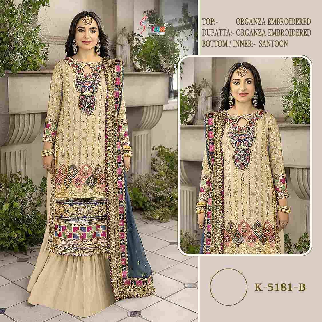 Shree Fabs Hit Design K-5181 Colours By Shree Fabs K-5181-A To K-5181-D Series Designer Pakistani Suits Beautiful Fancy Stylish Colorful Party Wear & Occasional Wear Organza Embroidery Dresses At Wholesale Price