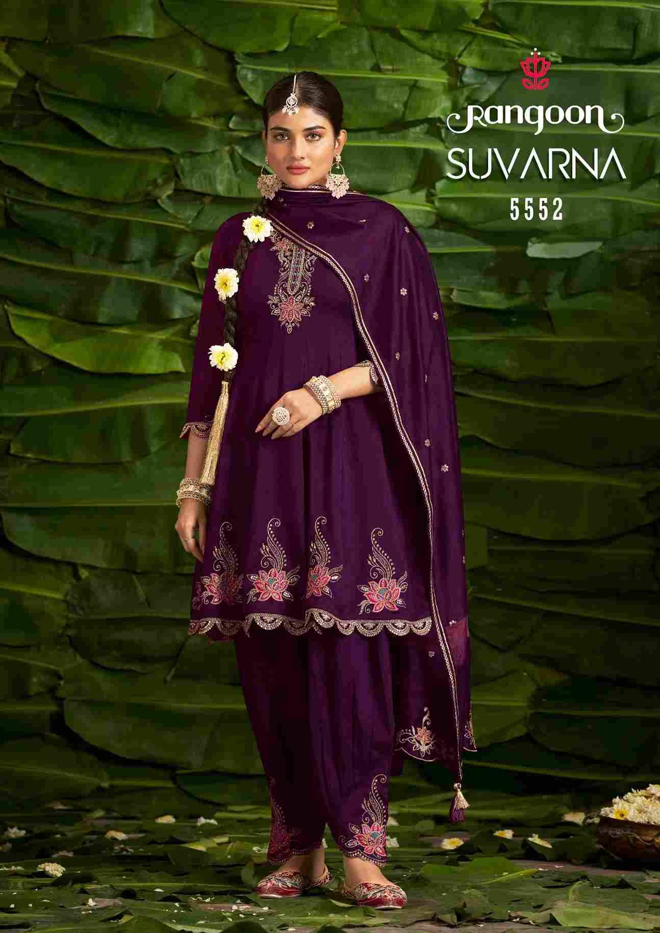 Suvarna By Rangoon 5551 To 5554 Series Beautiful Stylish Festive Suits Fancy Colorful Casual Wear & Ethnic Wear & Ready To Wear Silk With Work Dresses At Wholesale Price