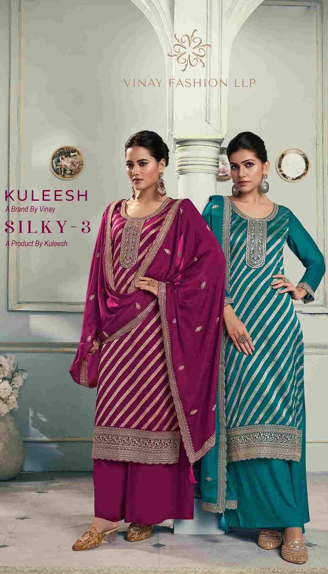 Silky Vol-3 By Vinay Fashion 70261 To 70264 Series Designer Festive Suits Collection Beautiful Stylish Fancy Colorful Party Wear & Occasional Wear Silk Jacquard Dresses At Wholesale Price