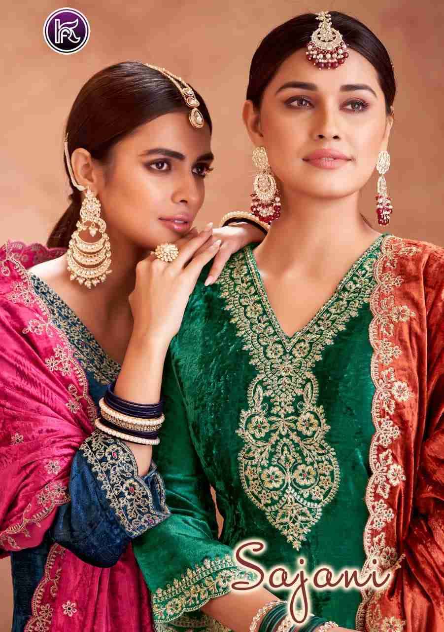 Sajani By Kala Fashion 2001 To 2004 Series Festive Suits Beautiful Fancy Colorful Stylish Party Wear & Occasional Wear Velvet Embroidered Dresses At Wholesale Price