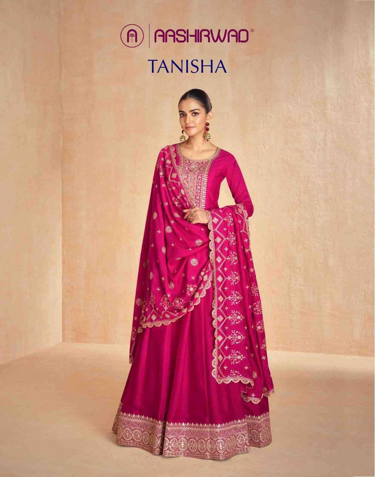 Tanisha By Aashirwad Creation 10099 To 10103 Series Designer Stylish Fancy Colorful Beautiful Party Wear & Ethnic Wear Collection Silk Gowns With Dupatta At Wholesale Price