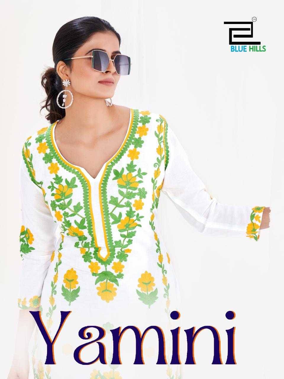 Yamini By Blue Hills 1001 To 1004 Series Designer Stylish Fancy Colorful Beautiful Party Wear & Ethnic Wear Collection Rayon With Work Kurtis At Wholesale Price