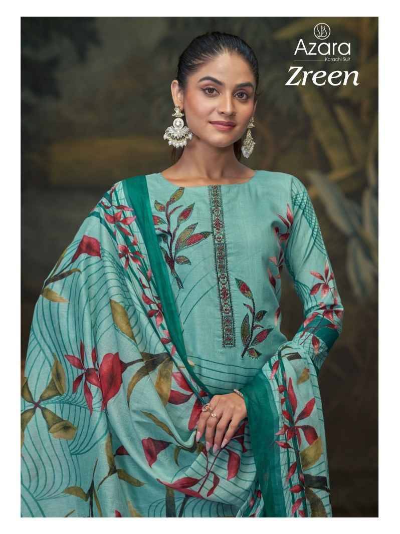 Zreen By Azara 30001 To 30004 Series Beautiful Festive Suits Stylish Fancy Colorful Casual Wear & Ethnic Wear Pure Cambric Cotton Dresses At Wholesale Price