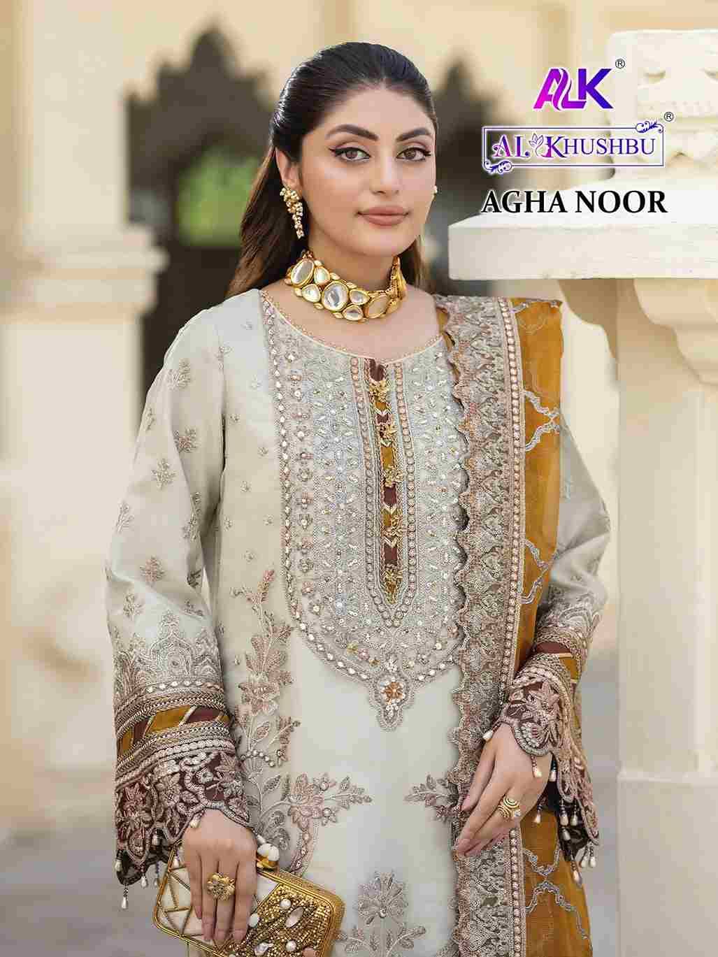 Agha Noor By Al Khushbu 6003 To 6005 Series Beautiful Pakistani Suits Colorful Stylish Fancy Casual Wear & Ethnic Wear Faux Georgette Dresses At Wholesale Price