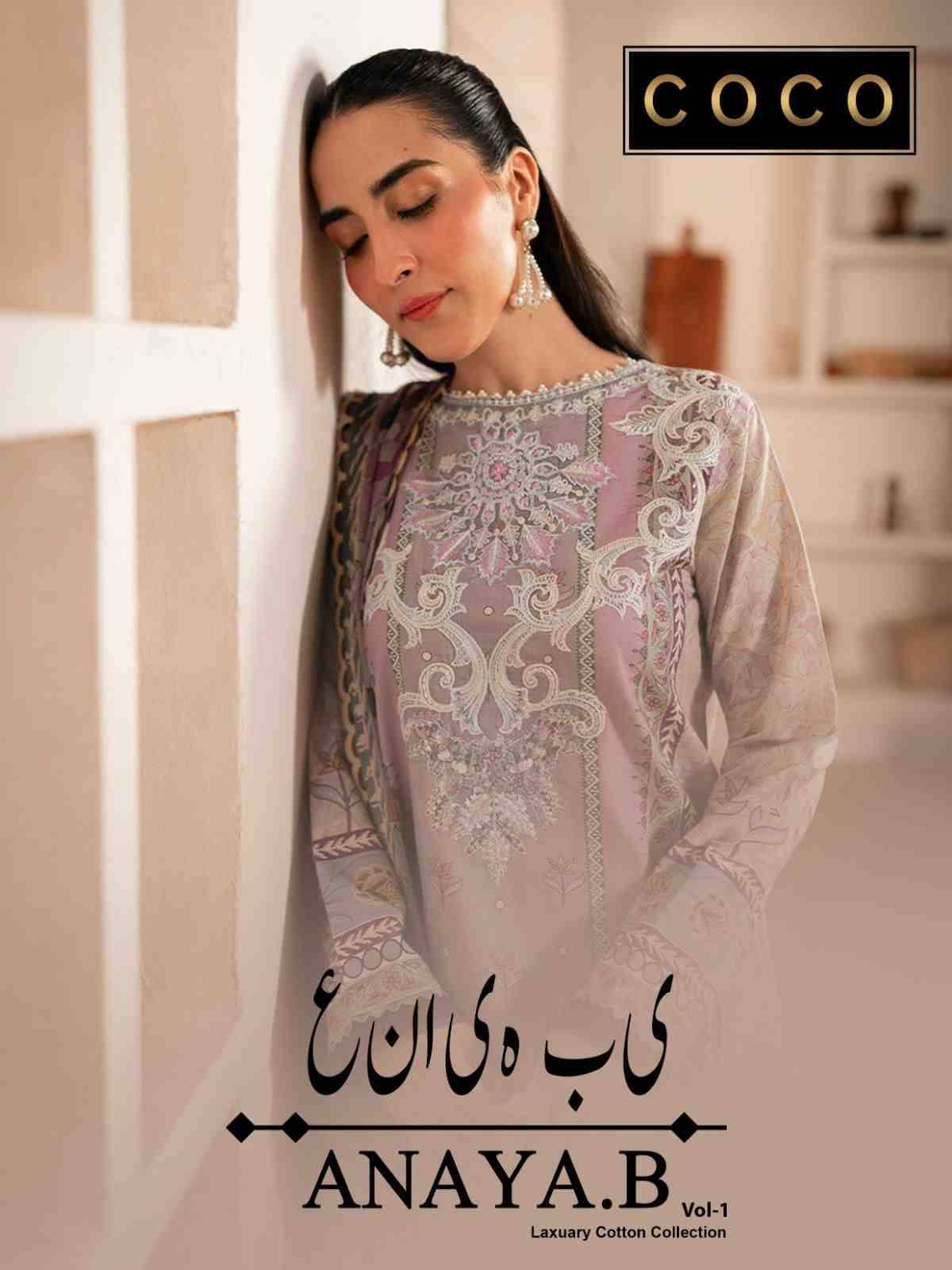 Anaya.B Vol-1 By Coco 1001 To 1006 Series Beautiful Stylish Festive Suits Fancy Colorful Casual Wear & Ethnic Wear & Ready To Wear Heavy Cotton Print Dresses At Wholesale Price