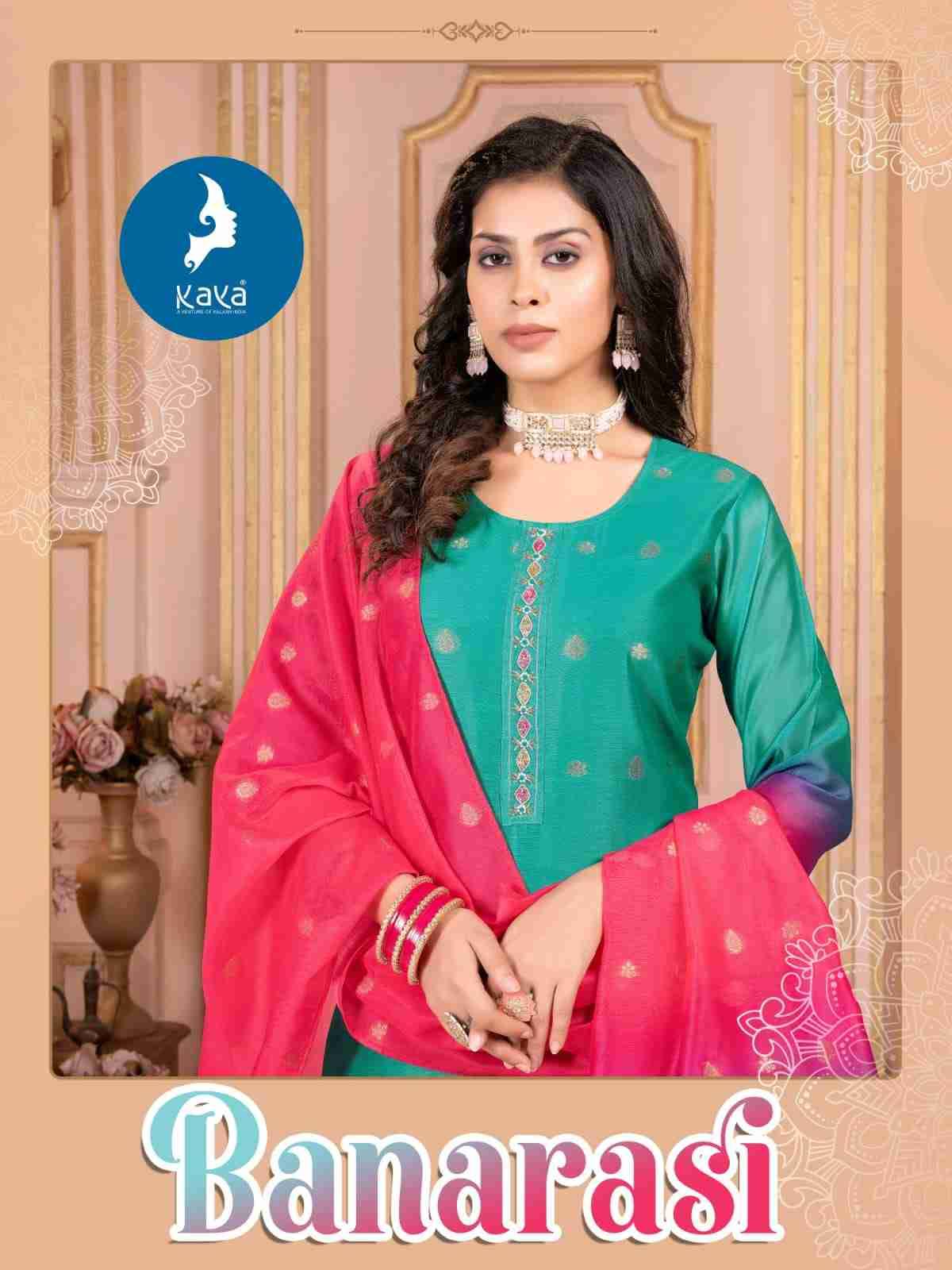 Banarasi By Kaya 01 To 06 Series Beautiful Festive Suits Colorful Stylish Fancy Casual Wear & Ethnic Wear Chanderi Jacquard Dresses At Wholesale Price