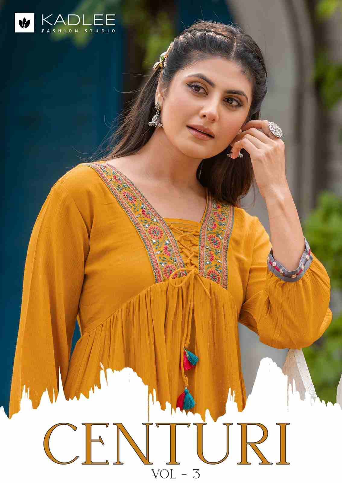 Centuri Vol-3 By Kadlee 2013 To 2018 Series Designer Stylish Fancy Colorful Beautiful Party Wear & Ethnic Wear Collection Heavy Rayon Tops At Wholesale Price