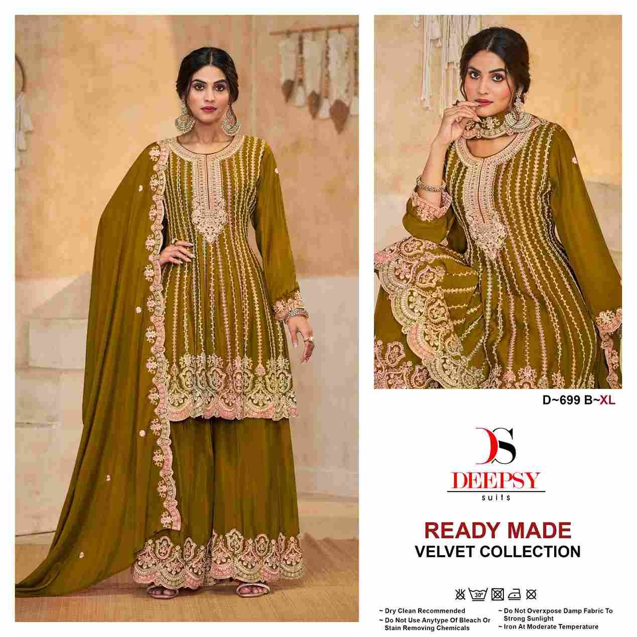 Deepsy Hit Design 699 Colours By Deepsy Suits 699-A To 699-C Series Beautiful Pakistani Suits Colorful Stylish Fancy Casual Wear & Ethnic Wear Pure Velvet Embroidered Dresses At Wholesale Price