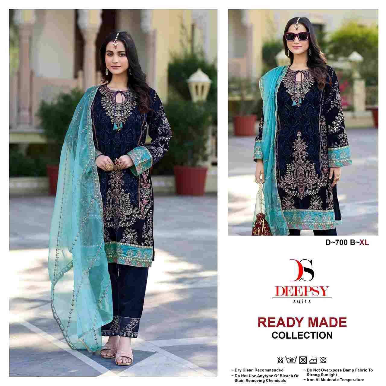 Deepsy Hit Design 700 Colours By Deepsy Suits 700-A To 700-D Series Beautiful Pakistani Suits Colorful Stylish Fancy Casual Wear & Ethnic Wear Pure Velvet Embroidered Dresses At Wholesale Price