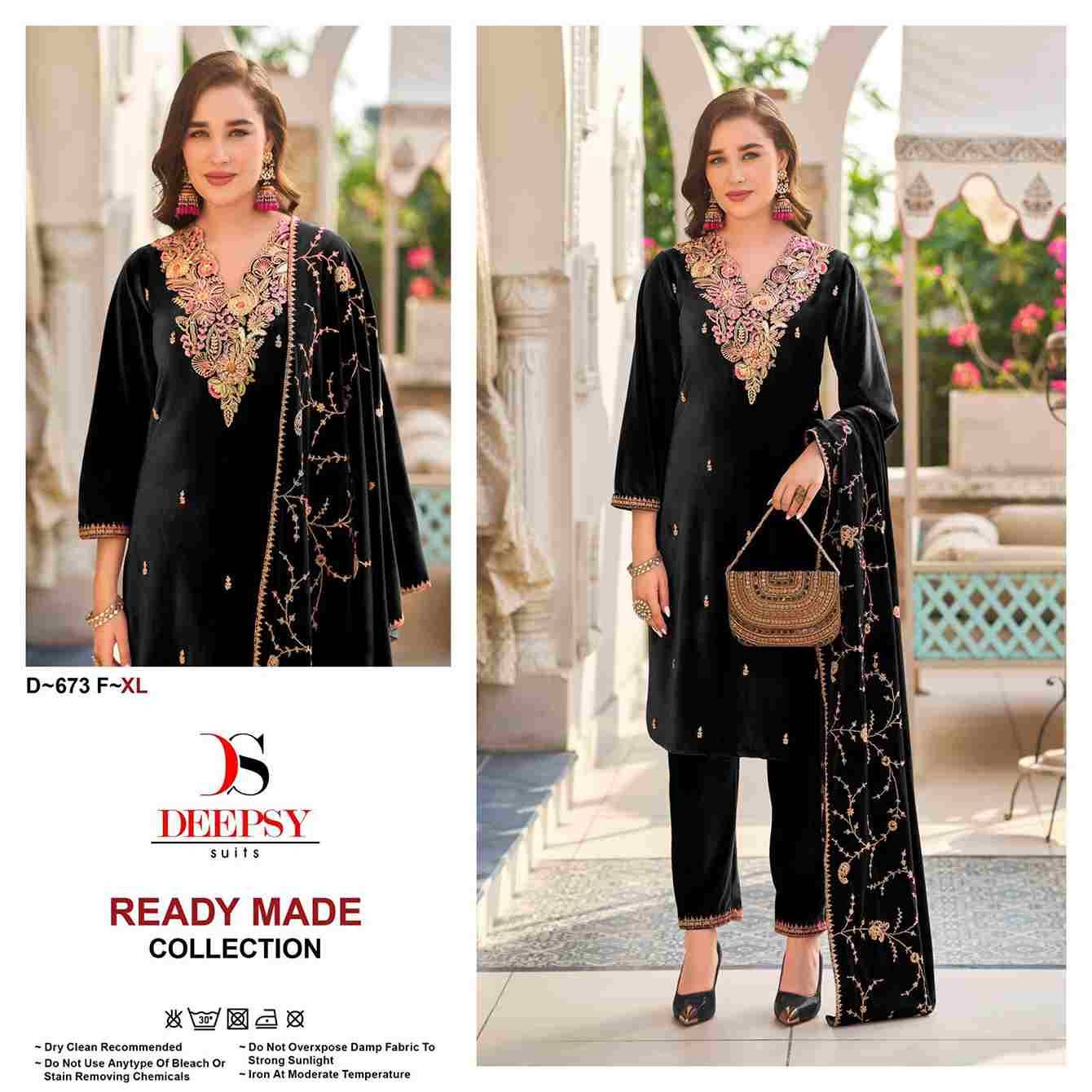 Deepsy Hit Design 673 Colours Vol-2 By Deepsy Suits 673-E To 673-H Series Beautiful Pakistani Suits Colorful Stylish Fancy Casual Wear & Ethnic Wear Pure Velvet Embroidered Dresses At Wholesale Price