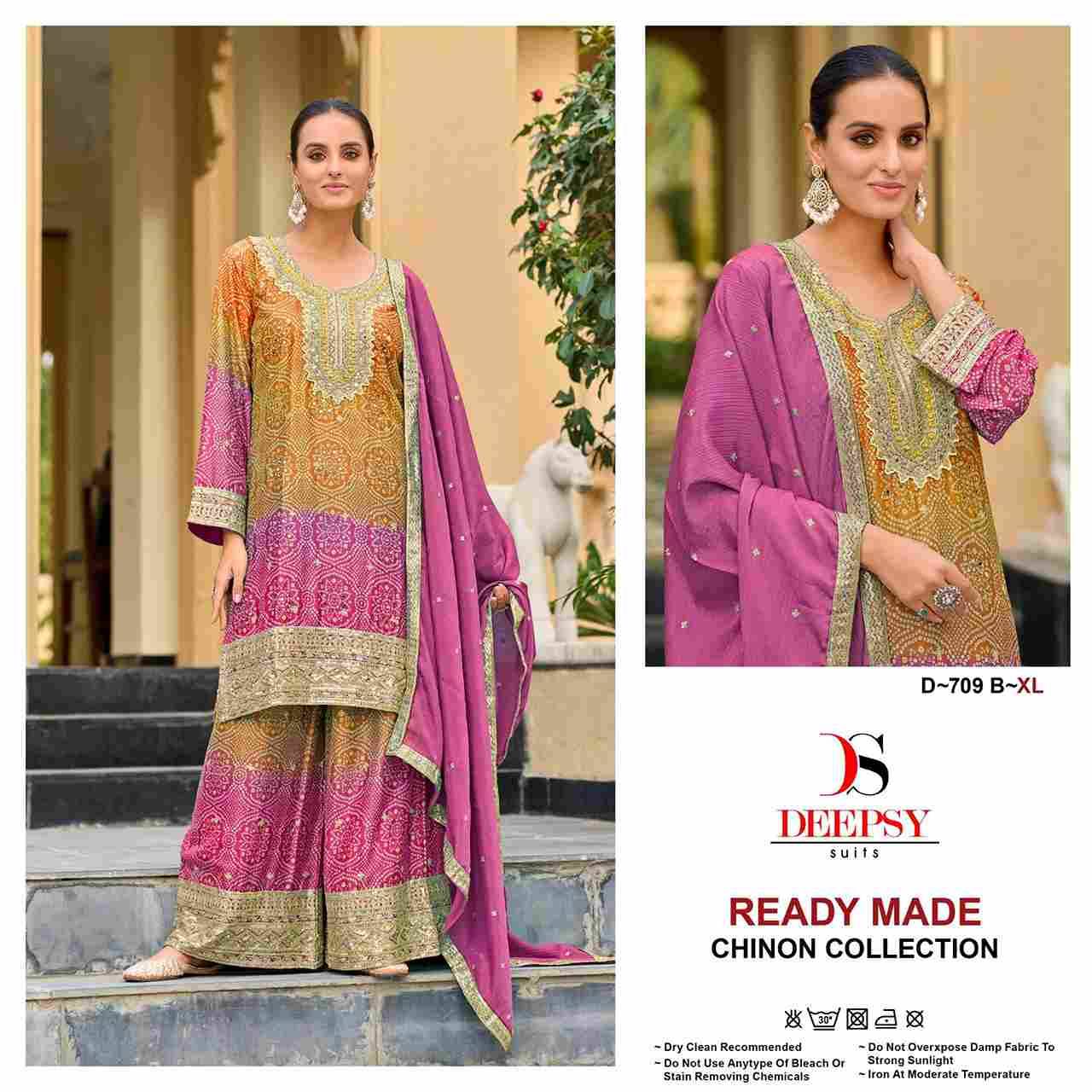 Deepsy Hit Design 709 Colours By Deepsy Suits 709-A To 709-C Series Designer Pakistani Suits Collection Beautiful Stylish Fancy Colorful Party Wear & Occasional Wear Pure Chinnon Dresses At Wholesale Price