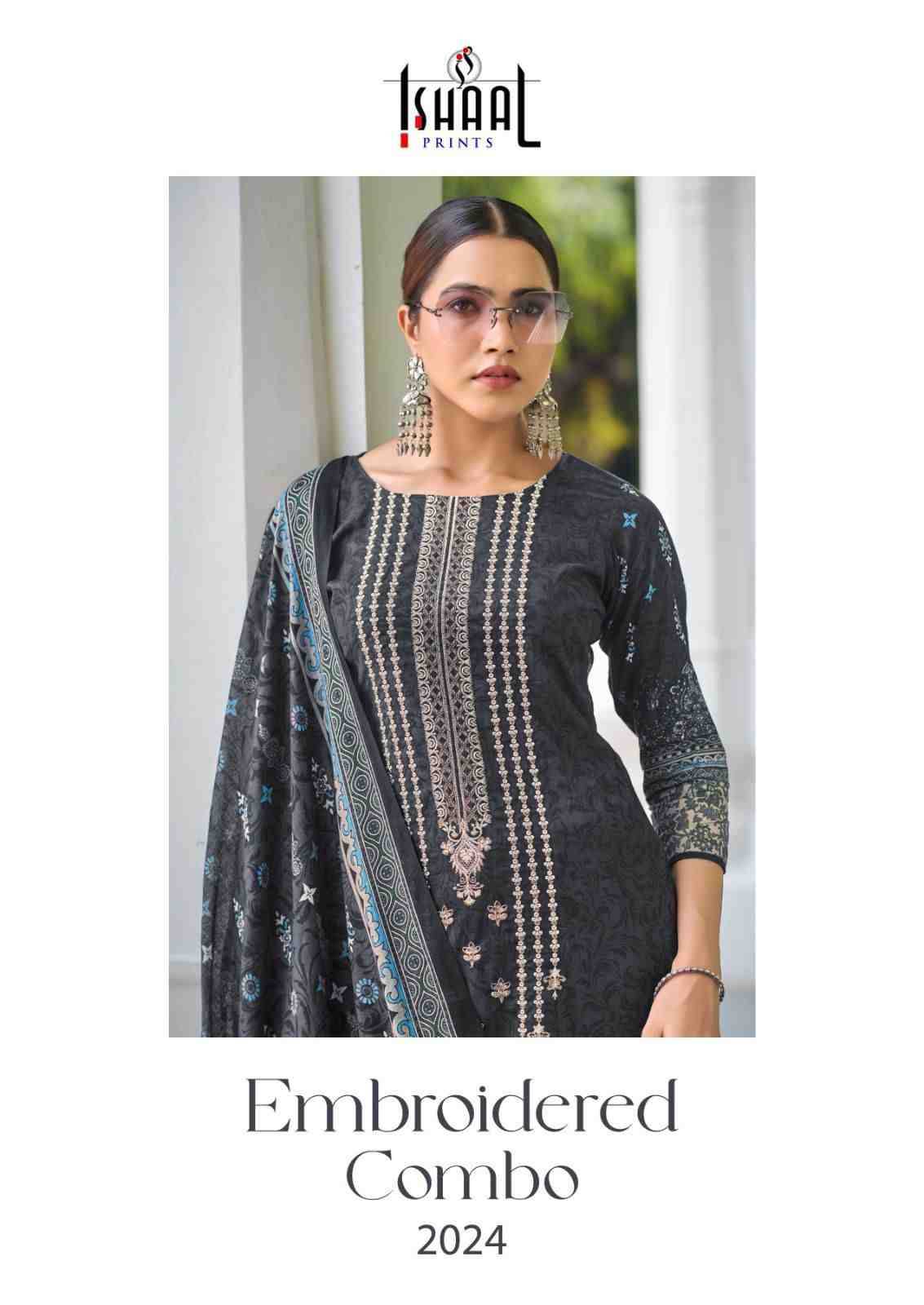 Embroidered Combo-2024 By Ishaal Prints 1001 To 1010 Series Beautiful Suits Colorful Stylish Fancy Casual Wear & Ethnic Wear Pure Lawn Printed Dresses At Wholesale Price