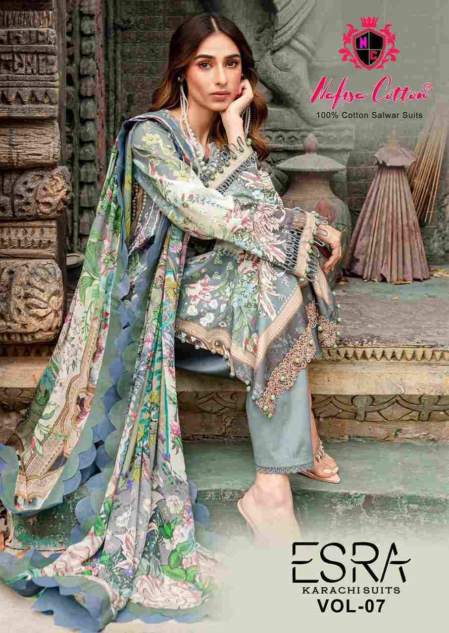 Esra Vol-7 By Nafisa Cotton 7001 To 7006 Series Beautiful Stylish Festive Suits Fancy Colorful Casual Wear & Ethnic Wear & Ready To Wear Pure Cotton Dresses At Wholesale Price