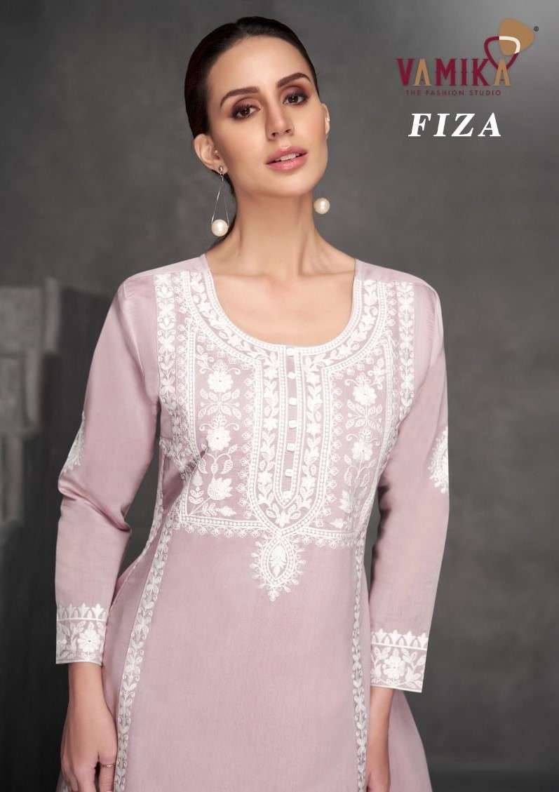 Fiza By Vamika 1821-A To 1821-D Series Designer Stylish Fancy Colorful Beautiful Party Wear & Ethnic Wear Collection Viscose Silk Kurtis With Bottom At Wholesale Price