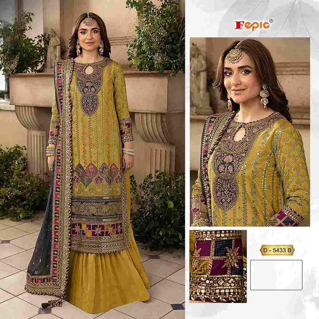 Fepic 5433 Colours By Fepic 5433-A To 5433-C Series Beautiful Pakistani Suits Colorful Stylish Fancy Casual Wear & Ethnic Wear Organza Embroidered Dresses At Wholesale Price