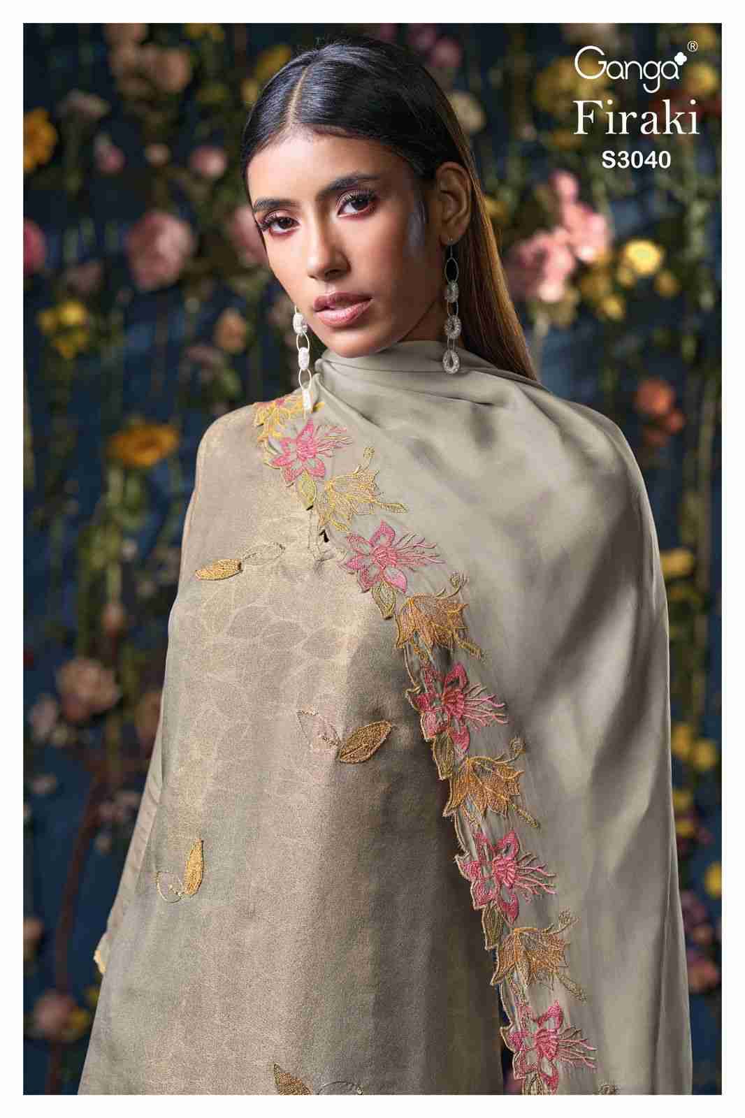 Firaki-3040 By Ganga Fashion 3040-A To 3040-B Series Beautiful Festive Suits Colorful Stylish Fancy Casual Wear & Ethnic Wear Pure Bemberg Silk Dresses At Wholesale Price