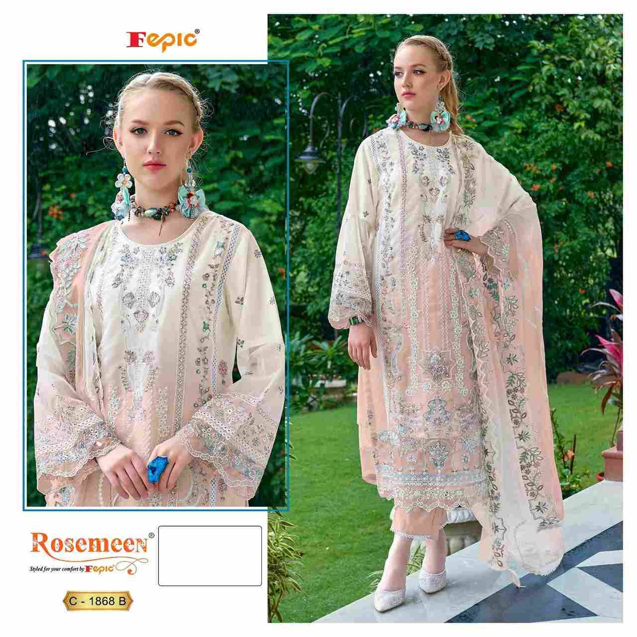 Fepic 1868 Colours By Fepic 1868-A To 1868-C Series Beautiful Pakistani Suits Colorful Stylish Fancy Casual Wear & Ethnic Wear Organza Embroidered Dresses At Wholesale Price