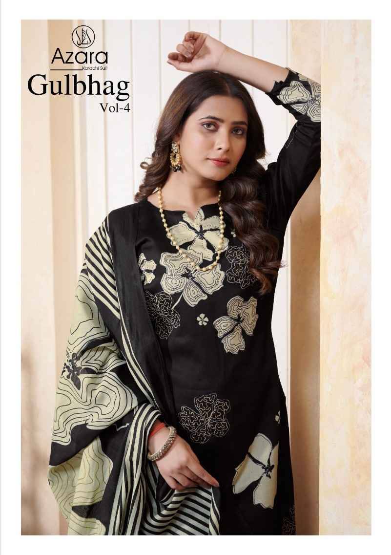 Gulbhag Vol-4 By Azara 10001 To 10004 Series Beautiful Festive Suits Stylish Fancy Colorful Casual Wear & Ethnic Wear Pure Jam Cotton Dresses At Wholesale Price