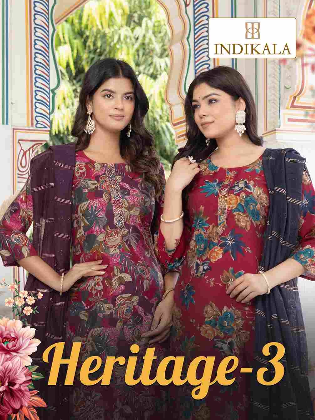 Heritage Vol-3 By Indikala 01 To 10 Series Designer Stylish Fancy Colorful Beautiful Party Wear & Ethnic Wear Collection Chanderi Print Dresses At Wholesale Price