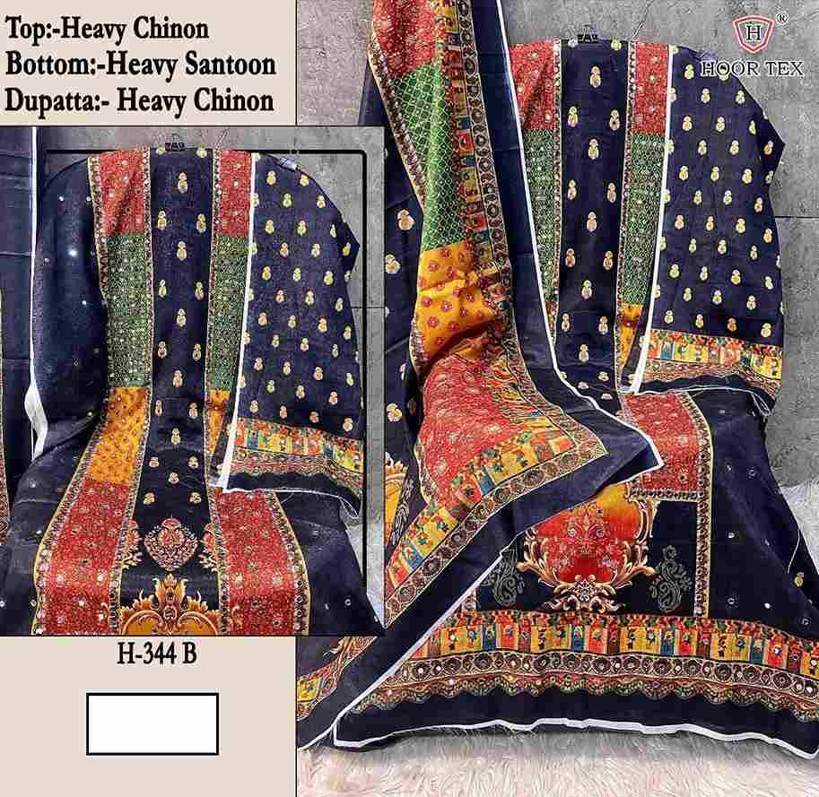 Hoor Tex Hit Design H-344 Colours By Hoor Tex H-344-A To H-344-D Series Designer Festive Pakistani Suits Collection Beautiful Stylish Fancy Colorful Party Wear & Occasional Wear Heavy Chinnon With Embroidered Dresses At Wholesale Price