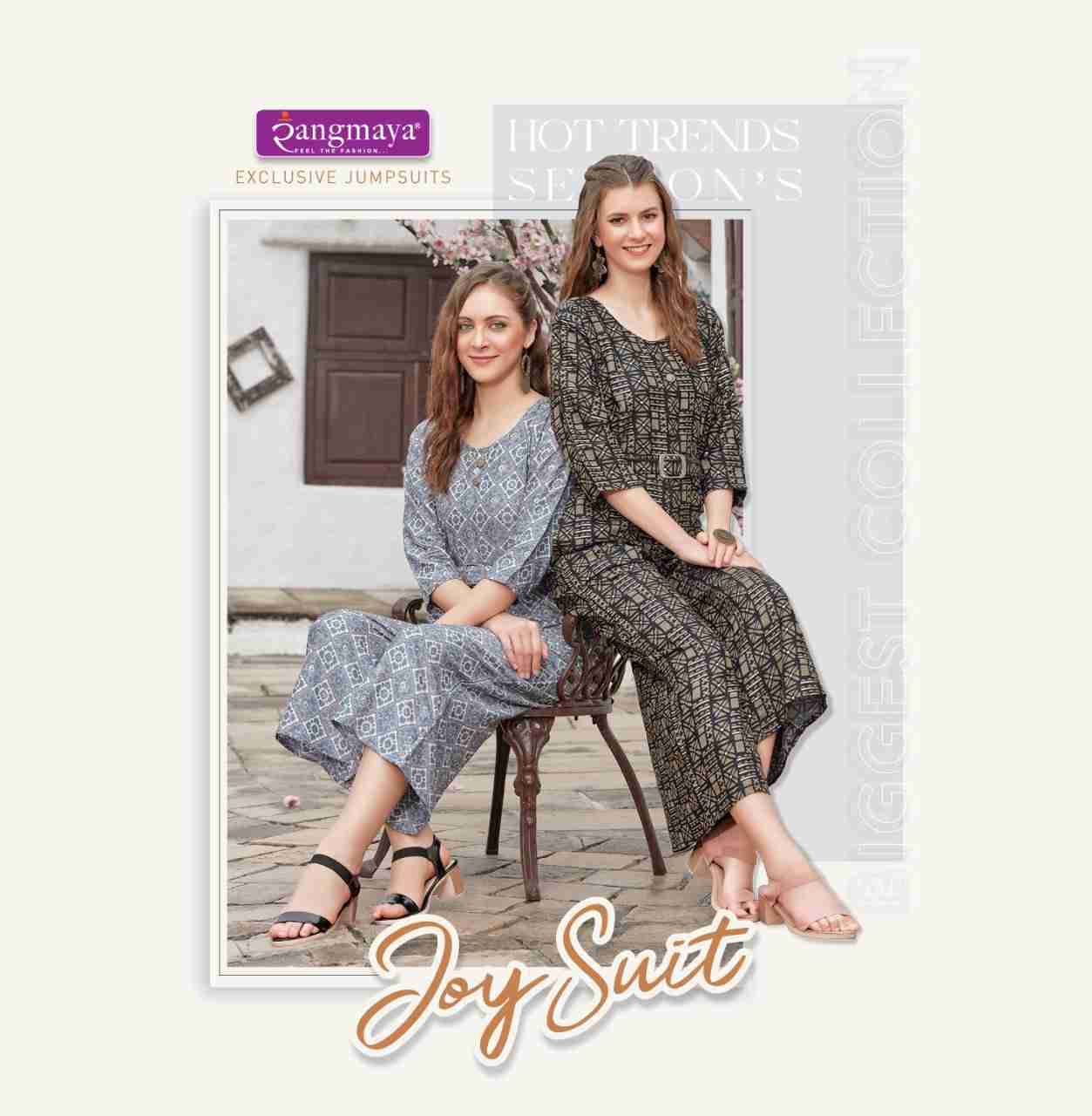 Joy Suit By Rangmaya 101 To 108 Series Designer Stylish Fancy Colorful Beautiful Party Wear & Ethnic Wear Collection Rayon Foil Jump Suit At Wholesale Price