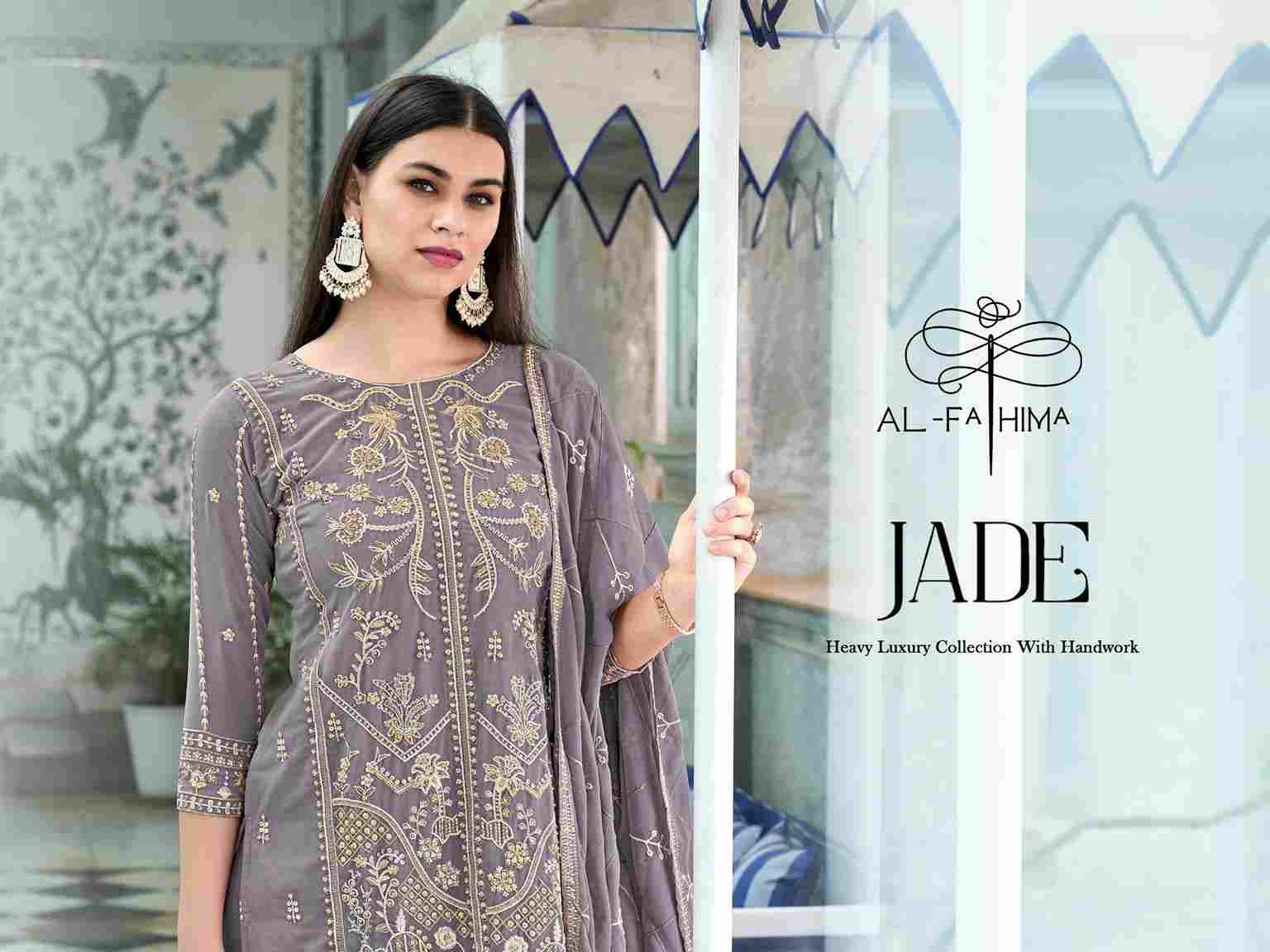 Jade By Al-Fahima 1001 To 1004 Series Beautiful Pakistani Suits Colorful Stylish Fancy Casual Wear & Ethnic Wear Faux Georgette Embroidered Dresses At Wholesale Price