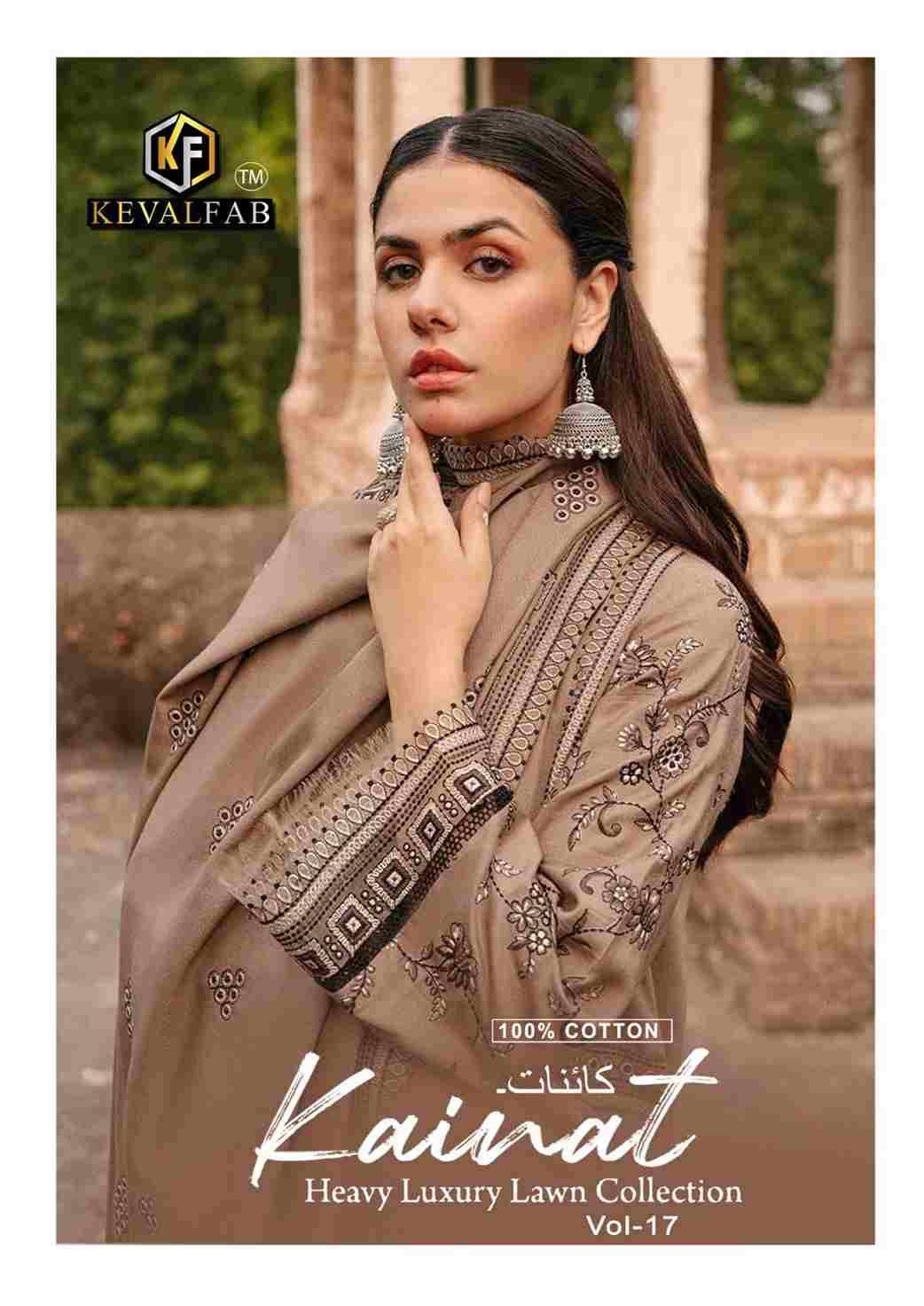 Kainat Vol-17 By Keval Fab 17001 To 17006 Series Beautiful Suits Colorful Stylish Fancy Casual Wear & Ethnic Wear Pure Lawn Cotton Dresses At Wholesale Price