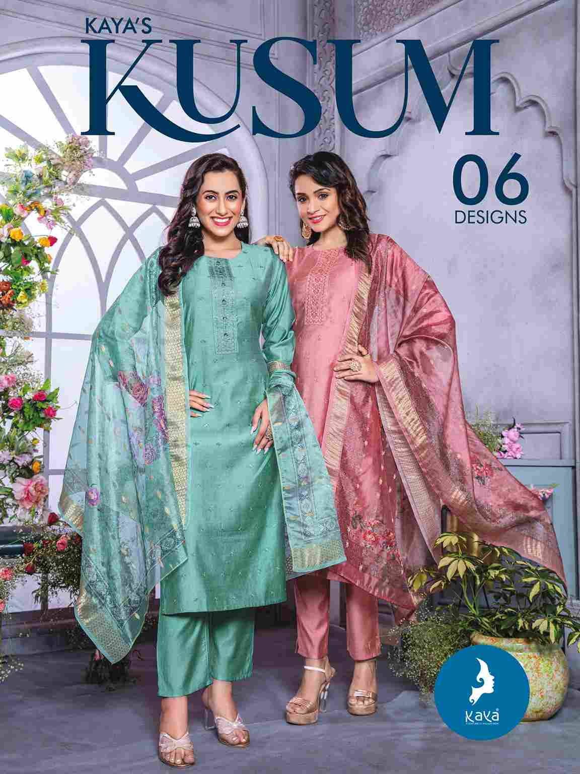 Kusum By Kaya 101 To 106 Series Beautiful Festive Suits Colorful Stylish Fancy Casual Wear & Ethnic Wear Vatican Silk Dresses At Wholesale Price