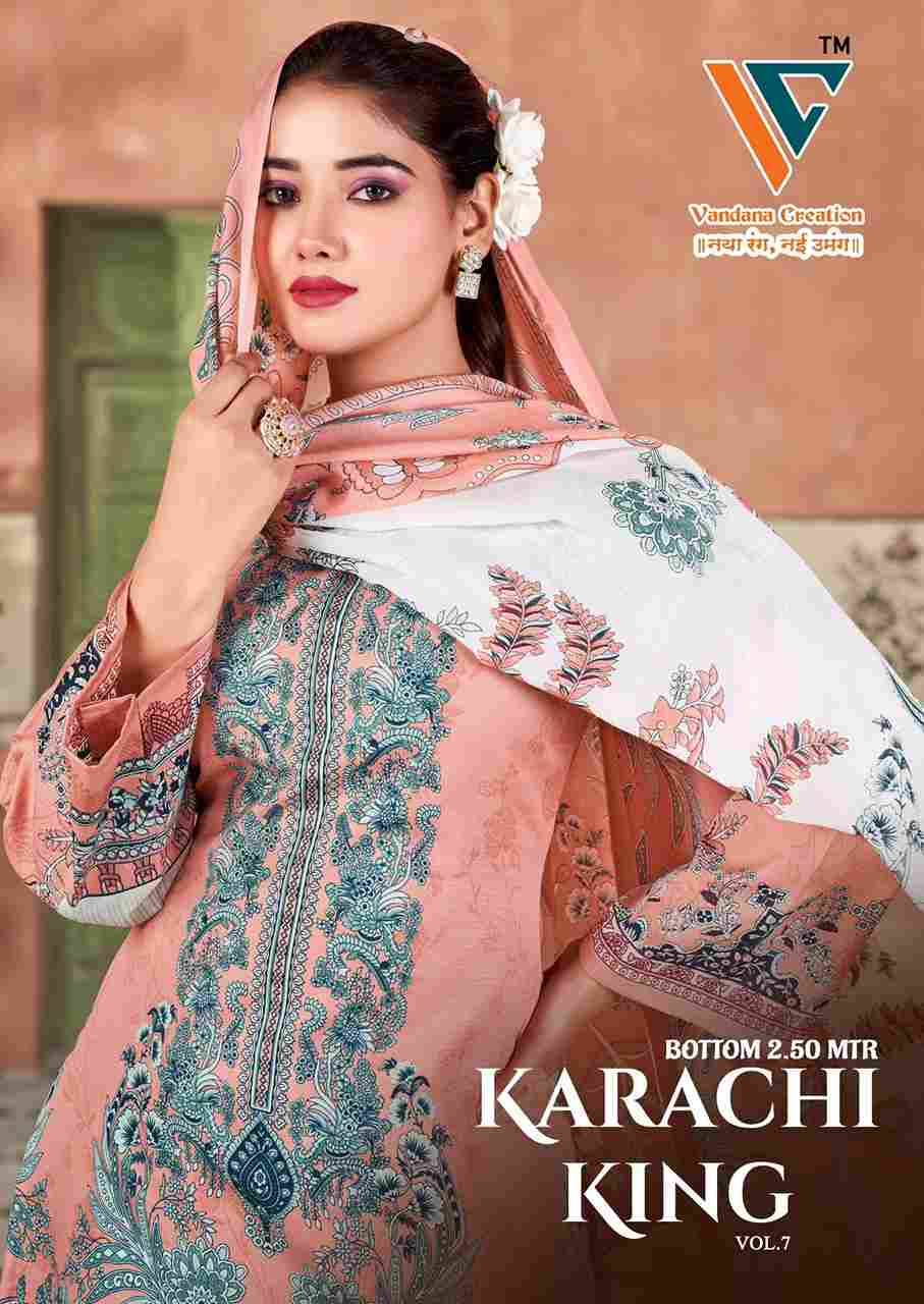 Karachi King Vol-7 By Vandana 7001 To 7008 Series Beautiful Festive Suits Stylish Fancy Colorful Casual Wear & Ethnic Wear Cotton Print Dresses At Wholesale Price