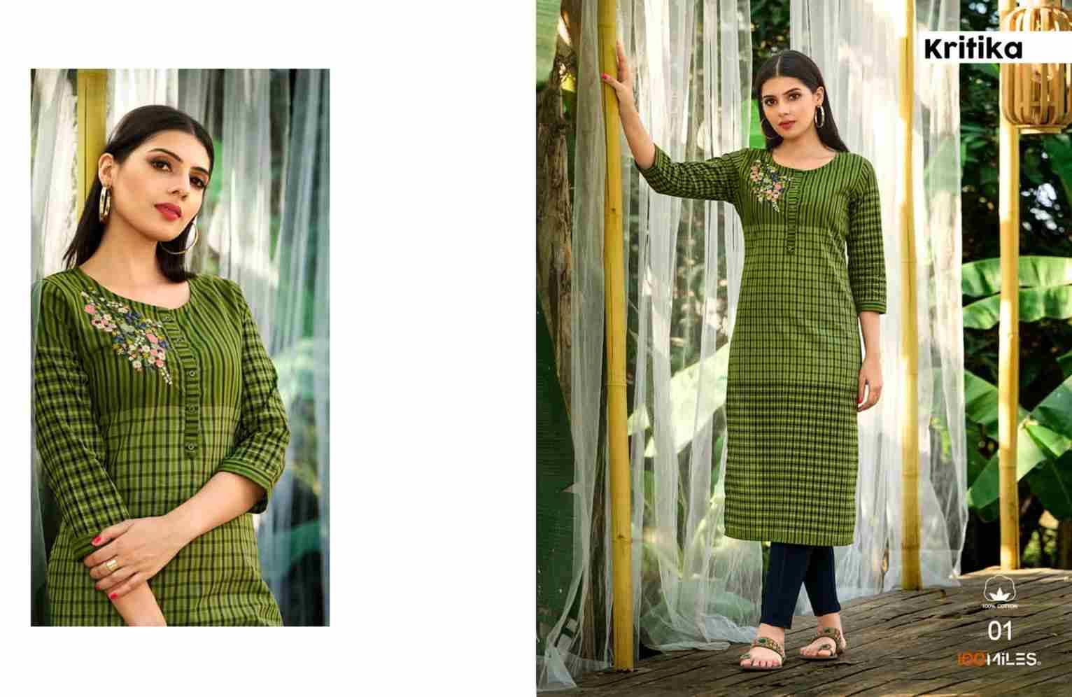 Kritika By 100 Miles 01 To 04 Series Designer Stylish Fancy Colorful Beautiful Party Wear & Ethnic Wear Collection Pure Cotton Kurtis At Wholesale Price