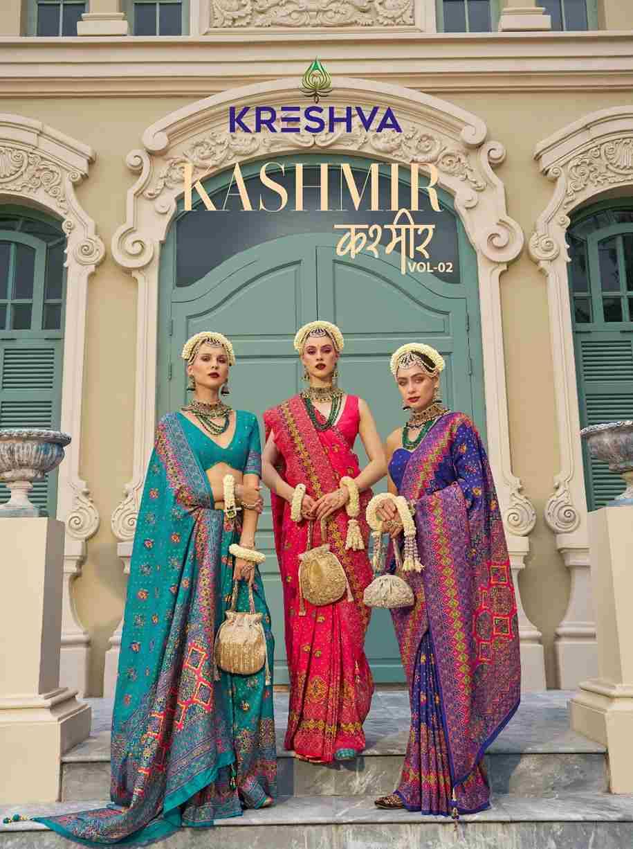 Kashmir Vol-2 By Kreshva 413 To 420 Series Indian Traditional Wear Collection Beautiful Stylish Fancy Colorful Party Wear & Occasional Wear Banarasi Silk Sarees At Wholesale Price