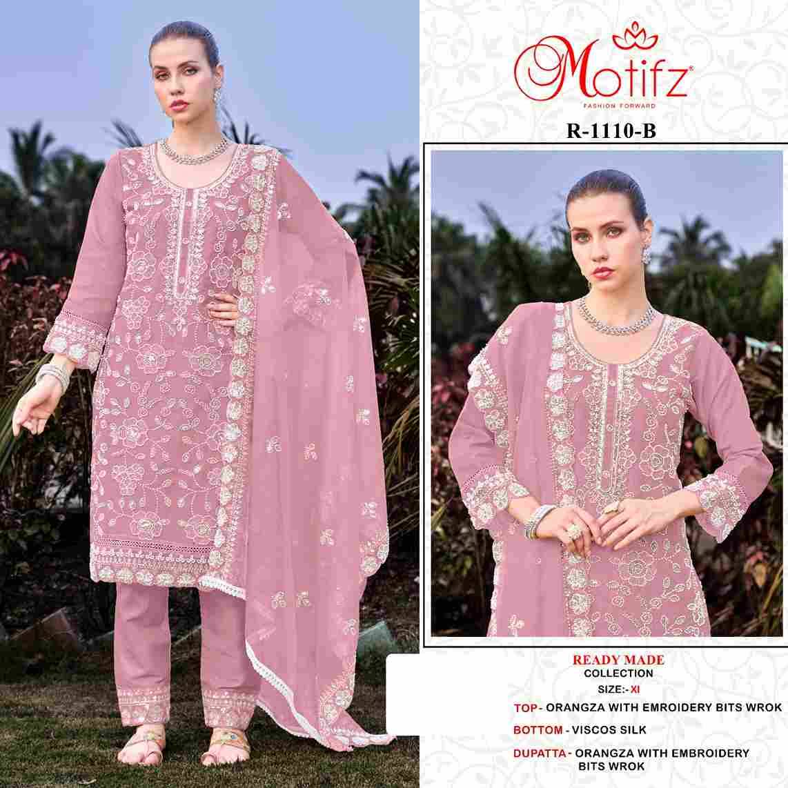 Motifz Hit Design 1110 Colours By Motifz 1110-A To 1110-D Series Beautiful Pakistani Suits Colorful Stylish Fancy Casual Wear & Ethnic Wear Organza Dresses At Wholesale Price