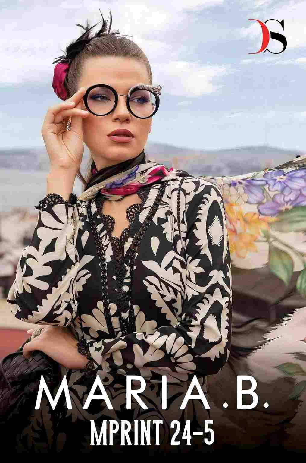 Maria.B. Mprint-24 Vol-5 By Deepsy Suits 8021 To 8026 Series Pakistani Stylish Beautiful Colourful Printed & Embroidered Party Wear & Occasional Wear Pure Cotton Dresses At Wholesale Price