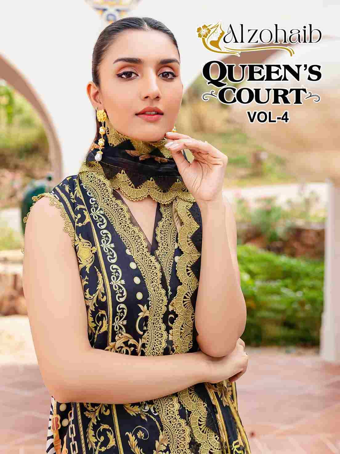 Queens Court Vol-4 By Alzohaib 1071 To 1074 Series Beautiful Pakistani Suits Stylish Fancy Colorful Party Wear & Occasional Wear Pure Cotton Print Dresses At Wholesale Price