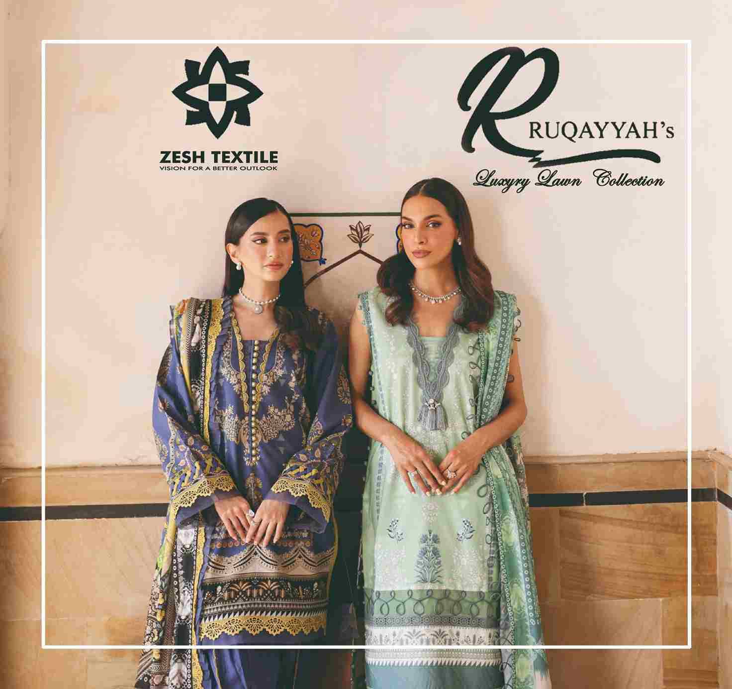 Ruqayyah By Zesh Textile 1001 To 1006 Series Beautiful Pakistani Suits Colorful Stylish Fancy Casual Wear & Ethnic Wear Pure Lawn Dresses At Wholesale Price