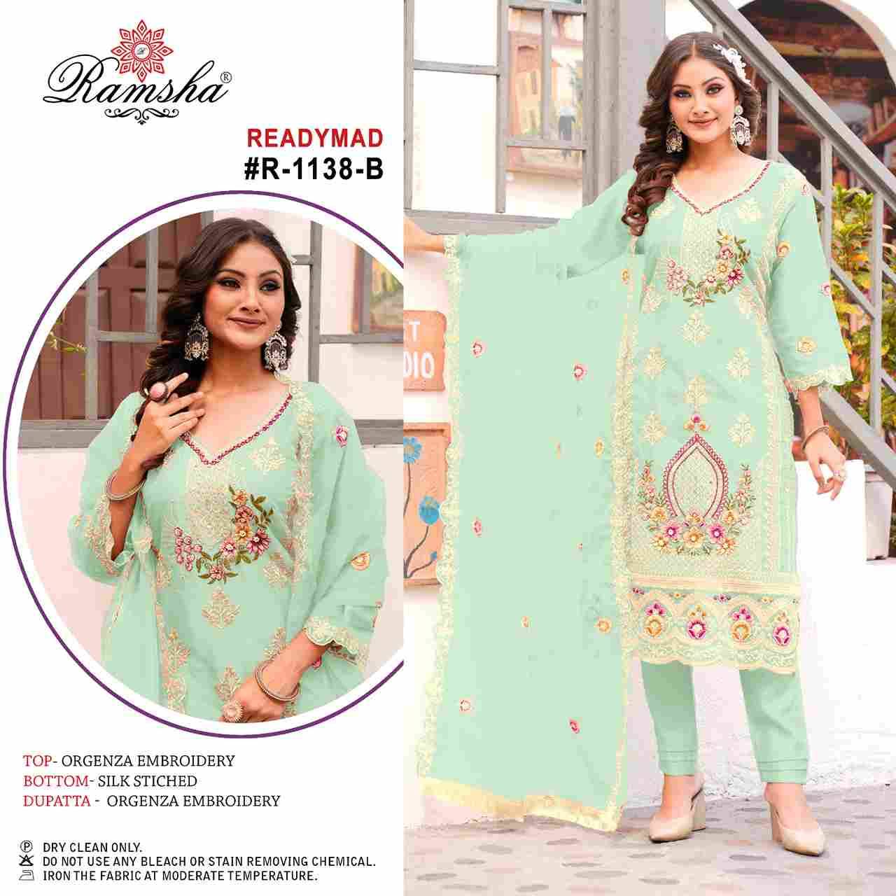 Ramsha 1138 Colours By Ramsha 1138-A To 1138-D Series Beautiful Pakistani Suits Colorful Stylish Fancy Casual Wear & Ethnic Wear Organza Dresses At Wholesale Price