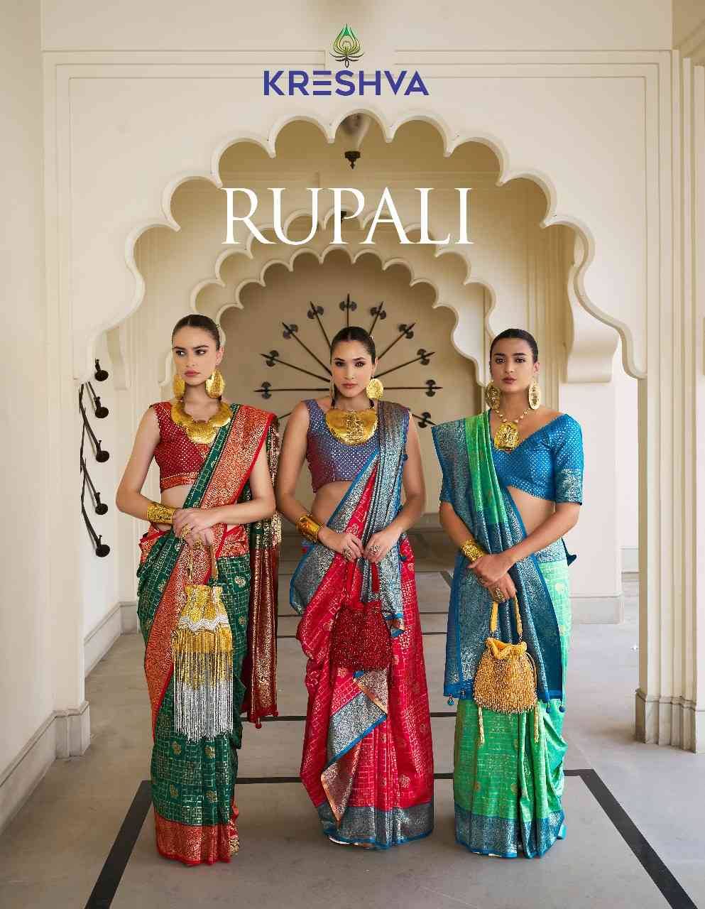 Rupali By Kreshva 124 To 129 Series Indian Traditional Wear Collection Beautiful Stylish Fancy Colorful Party Wear & Occasional Wear Banarasi Silk Sarees At Wholesale Price