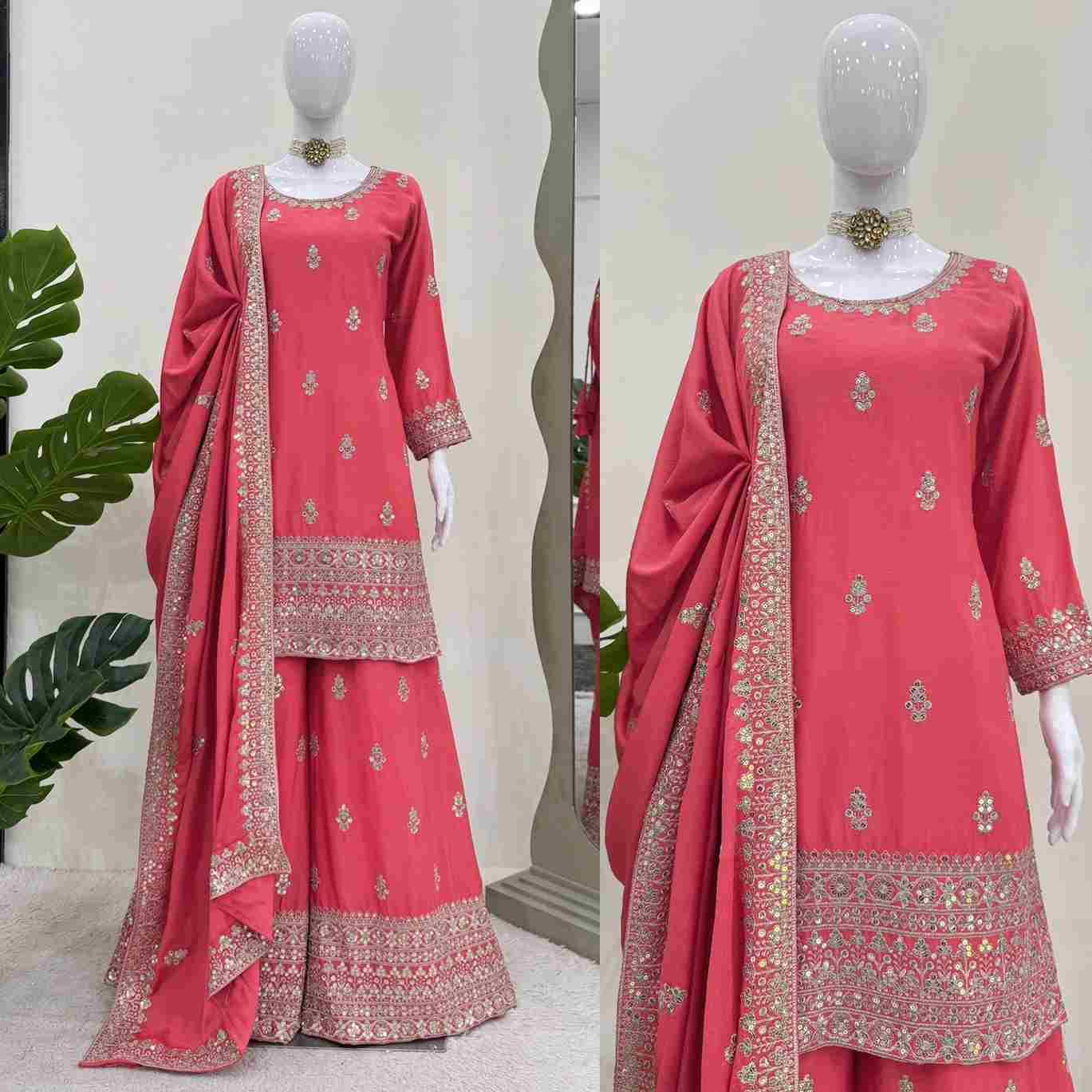 R-5784 By Fashid Wholesale 01 To 03 Series Beautiful Stylish Fancy Colorful Casual Wear & Ethnic Wear Chinnon Silk Dresses At Wholesale Price