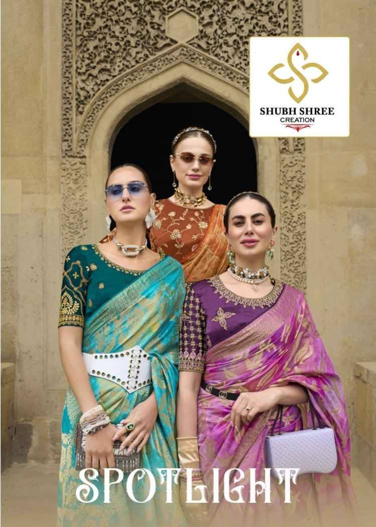 Spotlight By Shubh Shree 1001 To 1011 Series Indian Traditional Wear Collection Beautiful Stylish Fancy Colorful Party Wear & Occasional Wear Jacquard Sarees At Wholesale Price