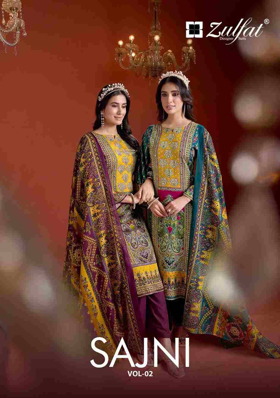 Sajni Vol-2 By Zulfat 598-001 To 598-006 Series Beautiful Festive Suits Stylish Fancy Colorful Casual Wear & Ethnic Wear Pure Jam Cotton Print Dresses At Wholesale Price