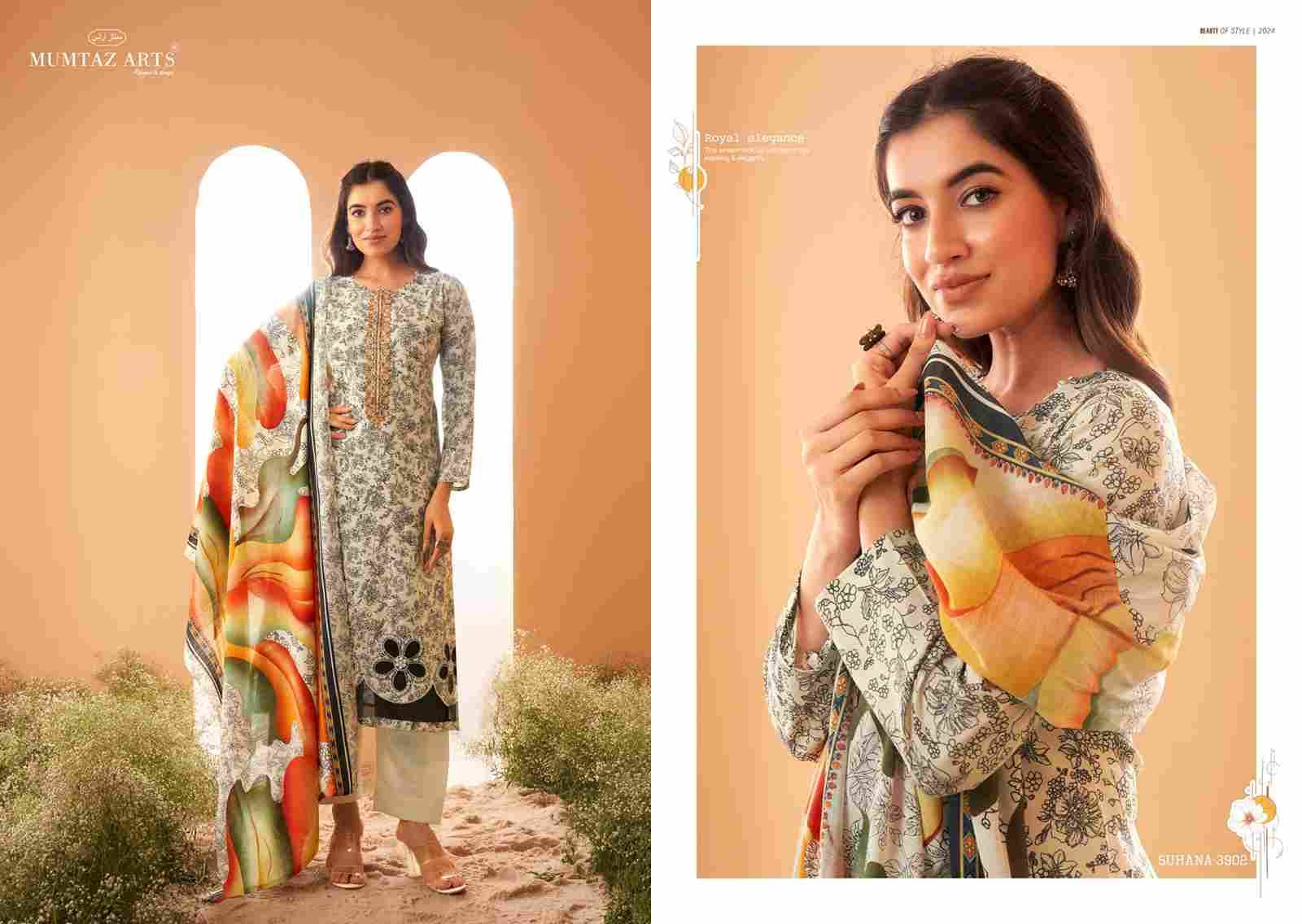 Suhana By Mumtaz Arts 3901 To 3904 Series Beautiful Festive Suits Colorful Stylish Fancy Casual Wear & Ethnic Wear Pure Viscose Muslin Print Dresses At Wholesale Price