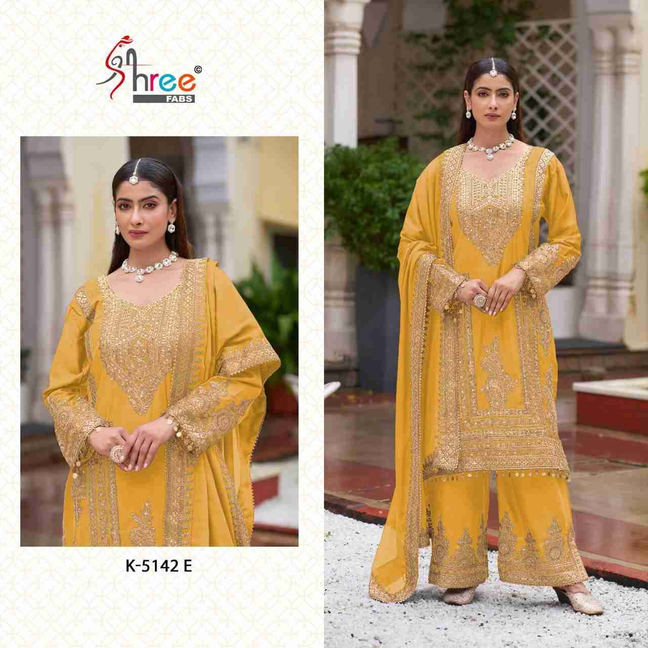 Shree Fabs Hit Design K-5142 Colours By Shree Fabs K-5142-C To K-5142-G Series Designer Pakistani Suits Beautiful Fancy Stylish Colorful Party Wear & Occasional Wear Chinnon Embroidery Dresses At Wholesale Price