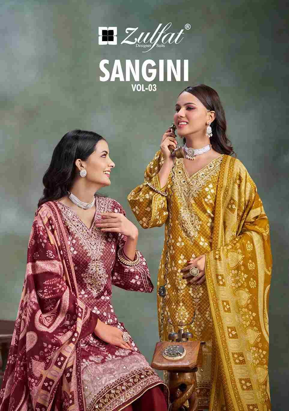 Sangini Vol-3 By Zulfat 604-001 To 604-006 Series Beautiful Festive Suits Stylish Fancy Colorful Casual Wear & Ethnic Wear Pure Jam Cotton Print Dresses At Wholesale Price