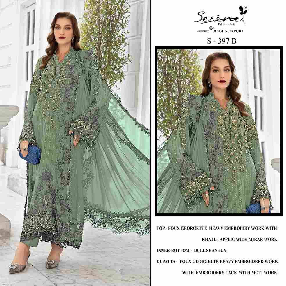 Serene Hit Design S-397 Colours By Serene S-397-A To S-397-D Series Designer Pakistani Suits Beautiful Fancy Colorful Stylish Party Wear & Occasional Wear Faux Georgette Embroidered Dresses At Wholesale Price